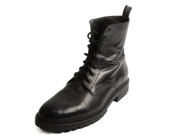 AllSaints Black Leather Tobias Combat Boots