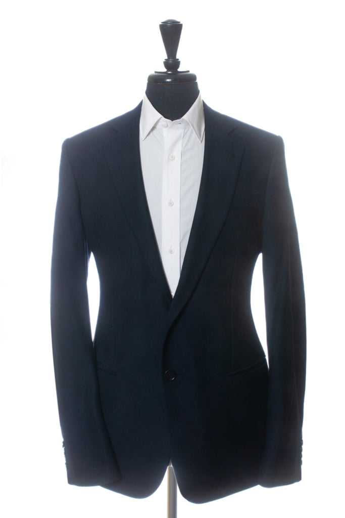 Giorgio Armani Navy Blue Fine Wool Twill Slim Fit Blazer