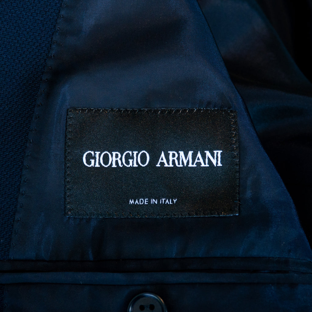 Giorgio Armani Navy Blue Fine Wool Twill Slim Fit Blazer