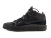 Giuseppe Zanotti Navy Blue Suede and Patent Leather Sneakers