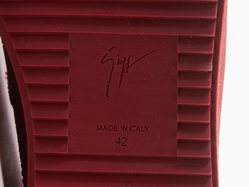 Giuseppe Zanotti Red Embossed Leather Sneakers