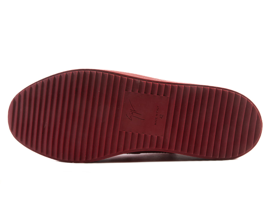 Giuseppe Zanotti Red Embossed Leather Sneakers