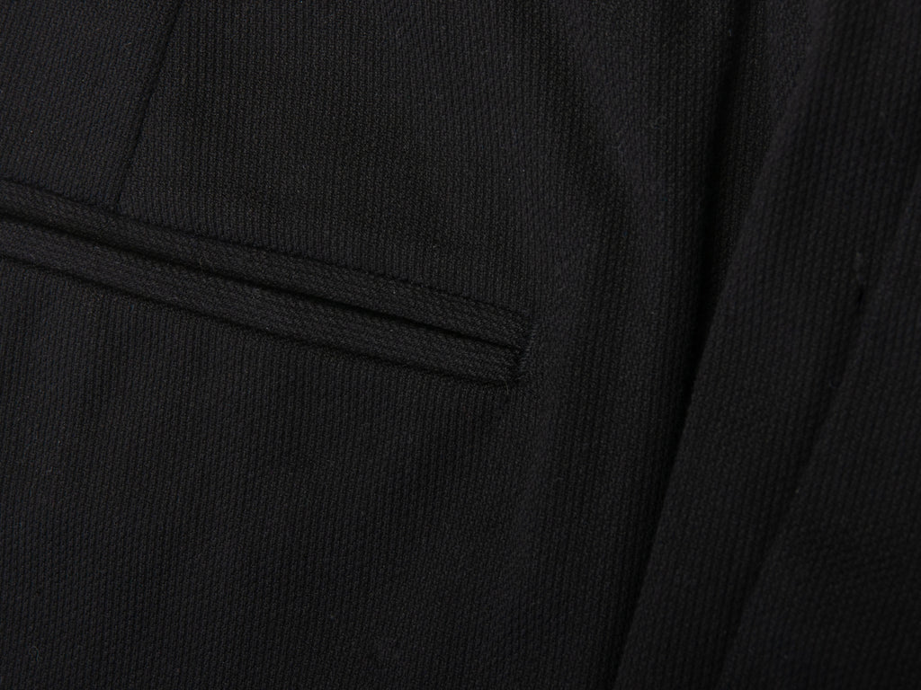 Giorgio Armani Black Cotton Twill Elastic Waist Pants