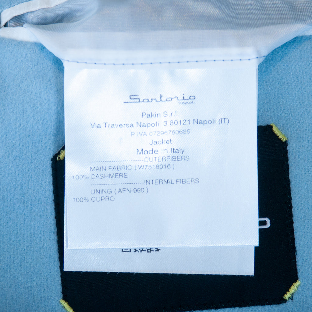 Sartorio NWT Sky Blue Cashmere Slim Fit Blazer