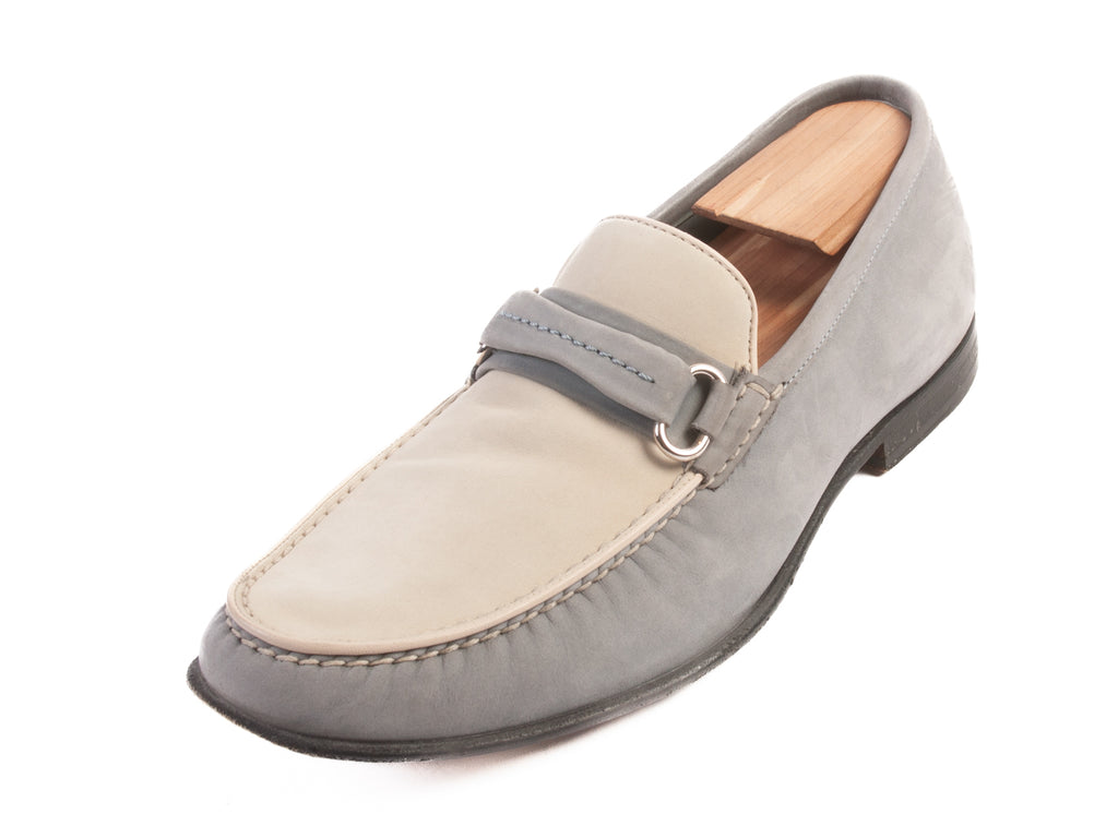 Bally Grey Two-Tone Loafers