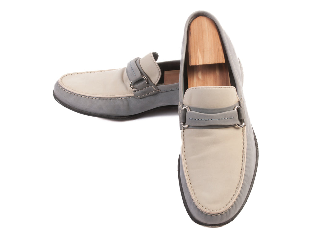 Bally Grey Two-Tone Loafers