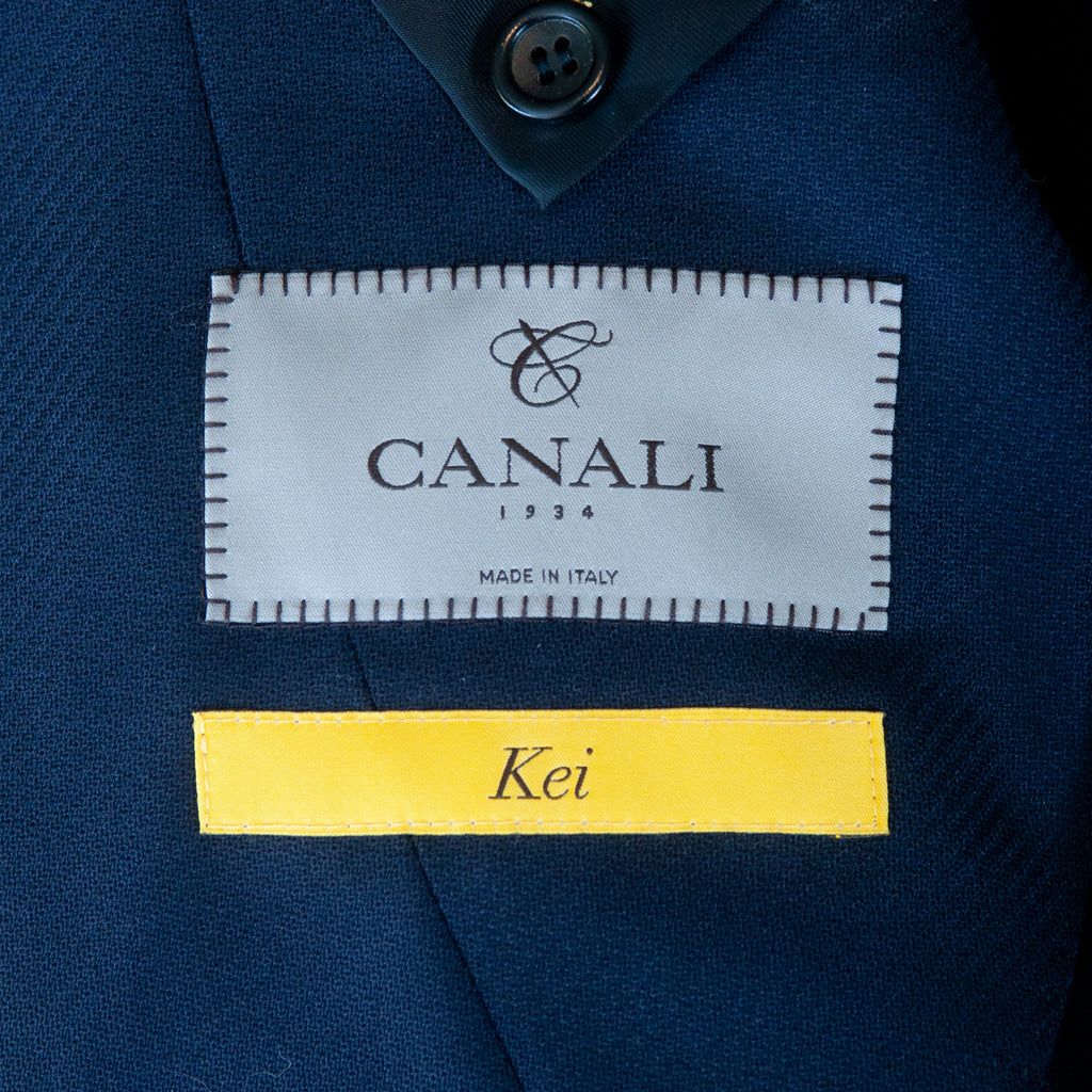 Canali Navy Blue Stretch Kei Blazer