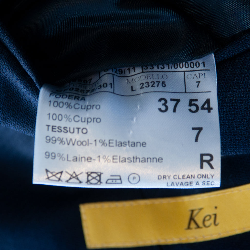 Canali Navy Blue Stretch Kei Blazer