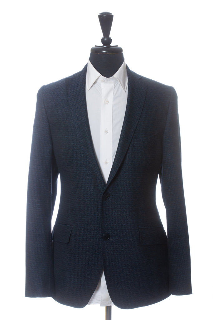 Etro Navy Blue Check Print Blazer