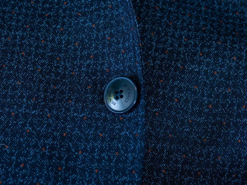 Etro Navy Blue Check Print Blazer
