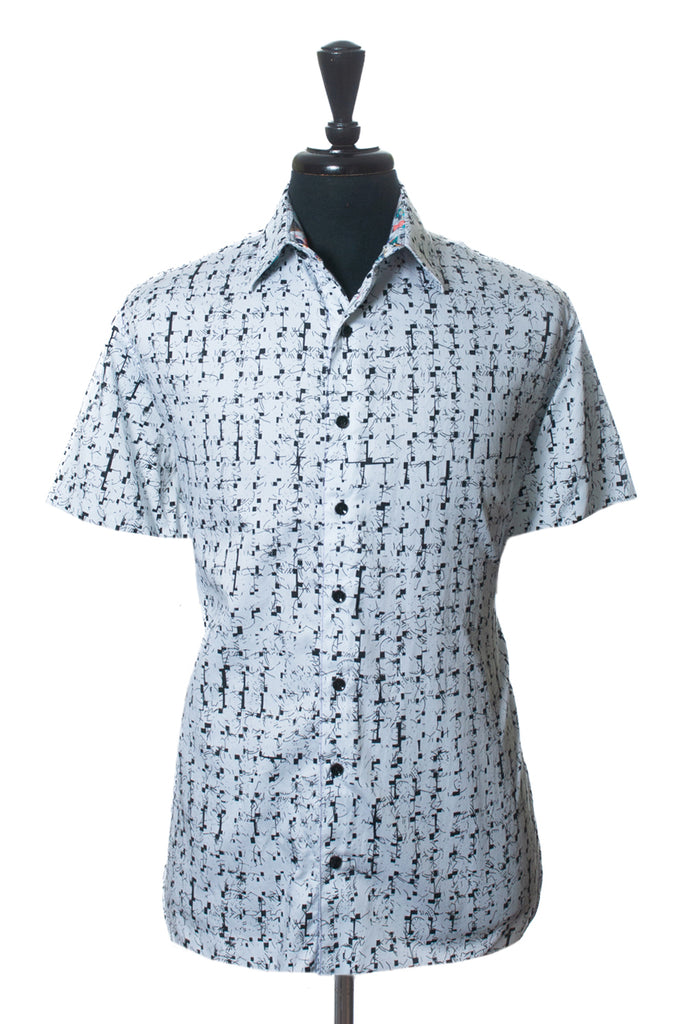 Robert Graham Black on White Print Short Sleeve Shirt
