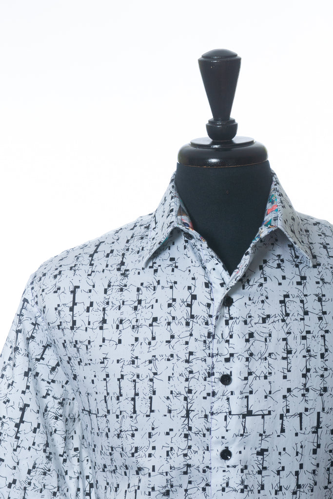 Robert Graham Black on White Print Short Sleeve Shirt