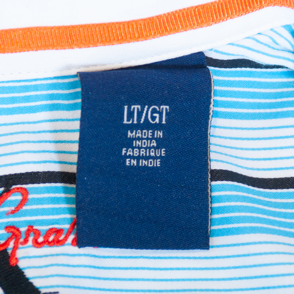 Robert Graham Blue Barcode Stripe Shirt