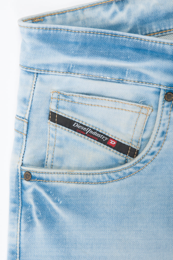 Diesel Light Wash Biker Jeans