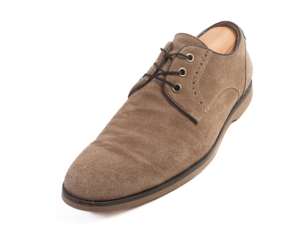 John Varvatos Mainline Brown Textured Suede Derby Shoes