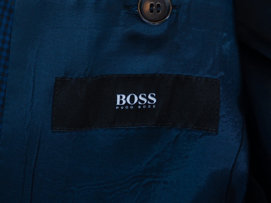 Hugo Boss Navy Blue Check Rhett1 Blazer