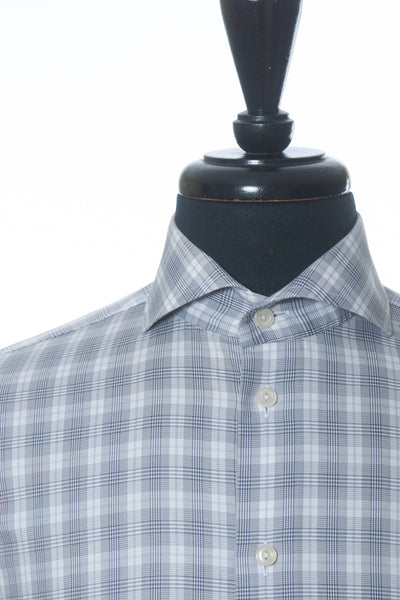 Eton Grey Check Slim Fit Dress Shirt