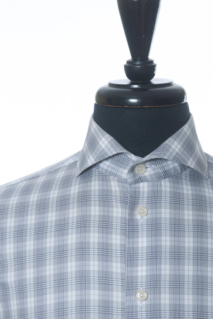 Eton Grey Check Slim Fit Dress Shirt