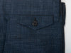 Caruso Dark Blue Check Print Wool Pants