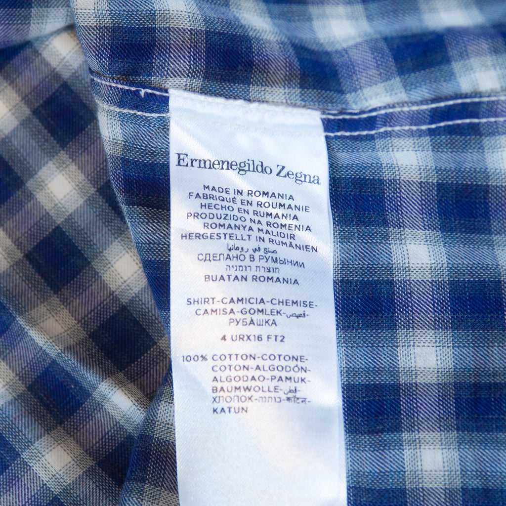 Ermenegildo Zegna Purple Check Dress Shirt