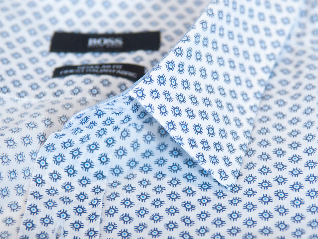 Hugo Boss Regular Fit Blue Print Lukas_2 Dress Shirt