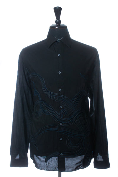 Robert Graham Black Embroidered Shirt