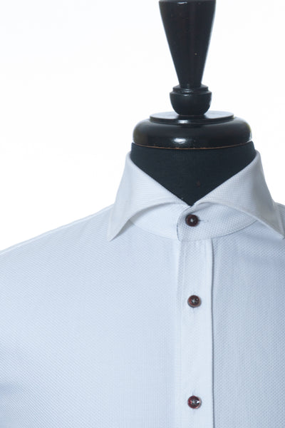 Stenstroms White Fitted Body TwoFold Cotton Twill Dress Shirt