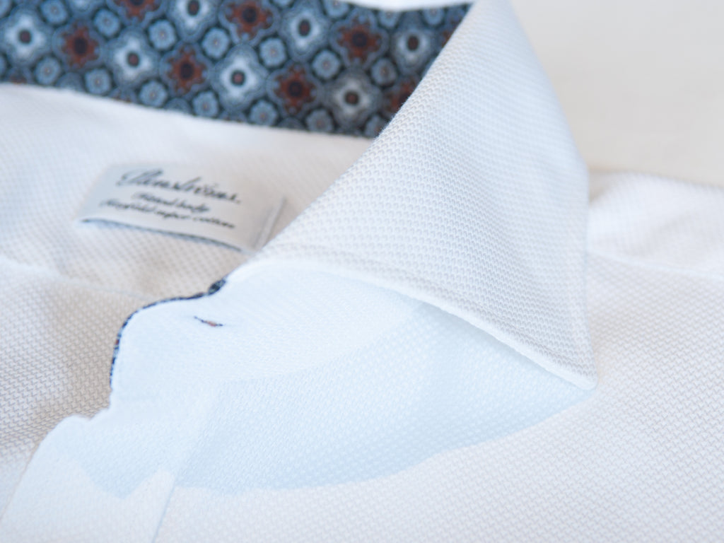 Stenstroms White Fitted Body TwoFold Cotton Twill Dress Shirt