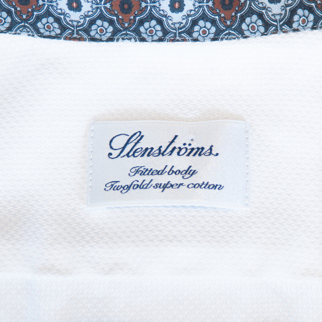 Stenstroms White Fitted Body TwoFold Cotton Twill Dress Shirt