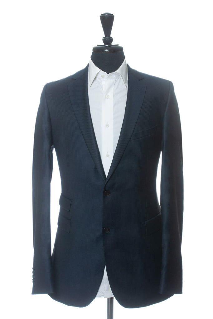 Strellson Premium Navy Blue Tonal Stripe Chet Stream Key Suit