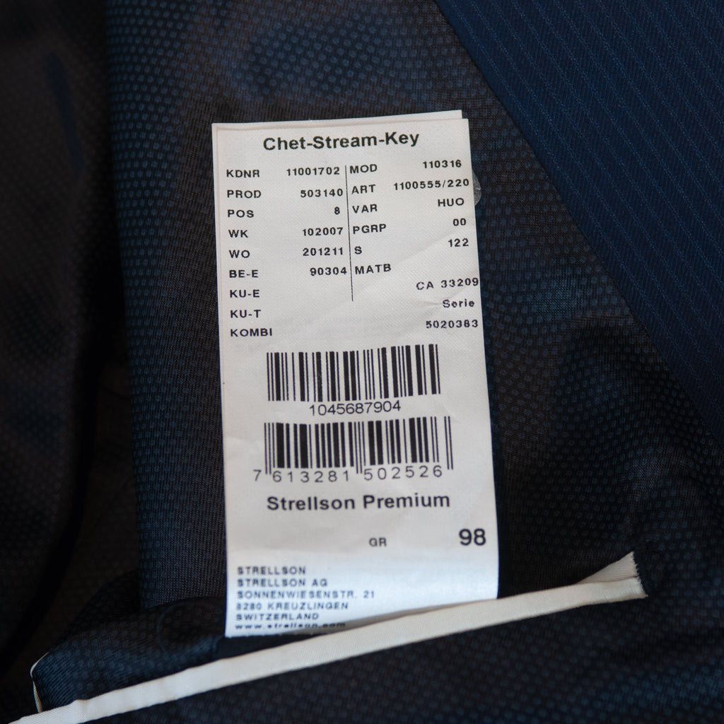 Strellson Premium Navy Blue Tonal Stripe Chet Stream Key Suit