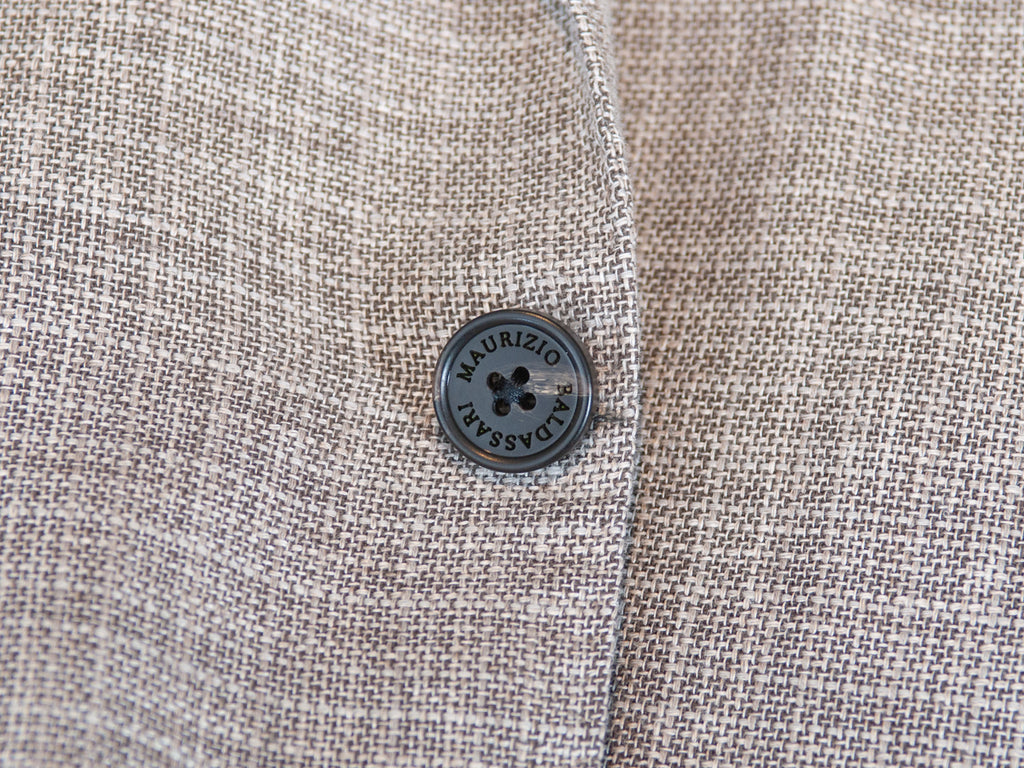 Maurizio Baldassari Brown Linen Blend Hopsack Blazer