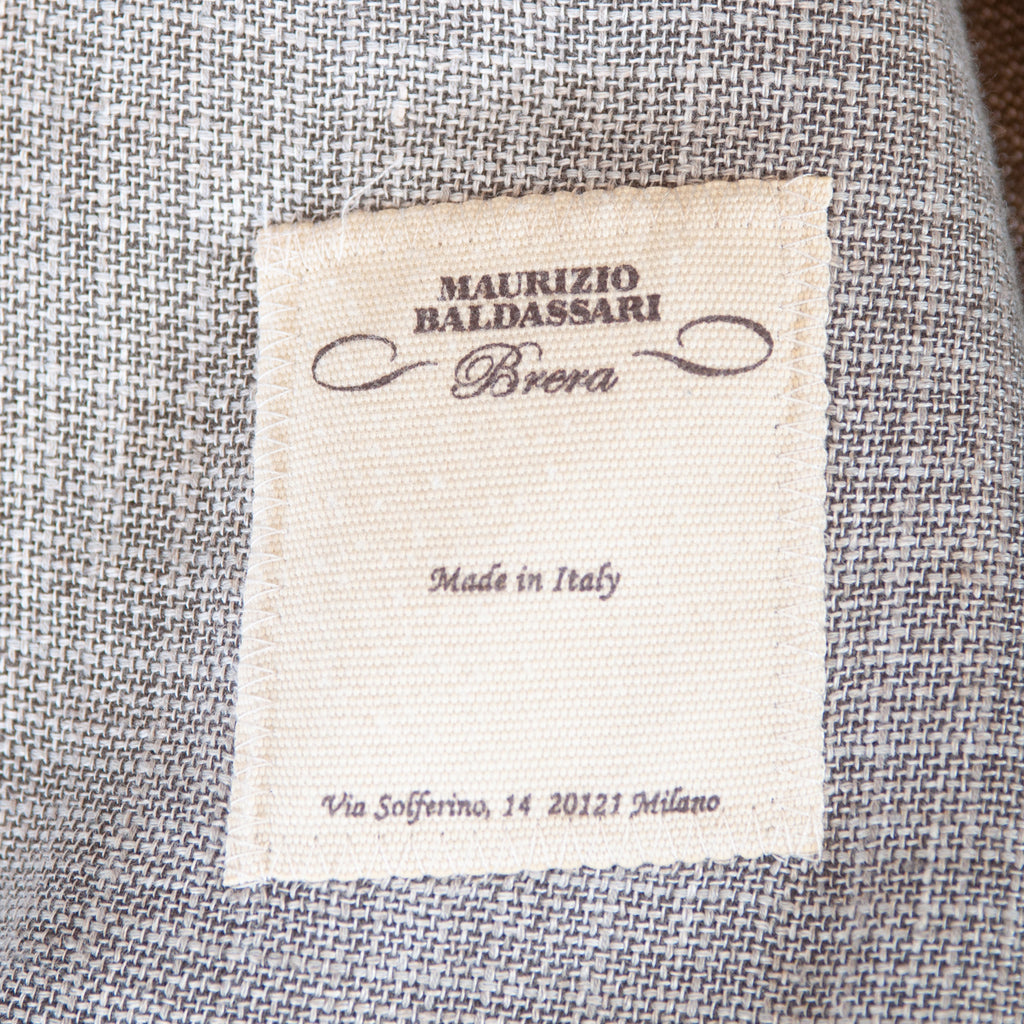 Maurizio Baldassari Brown Linen Blend Hopsack Blazer