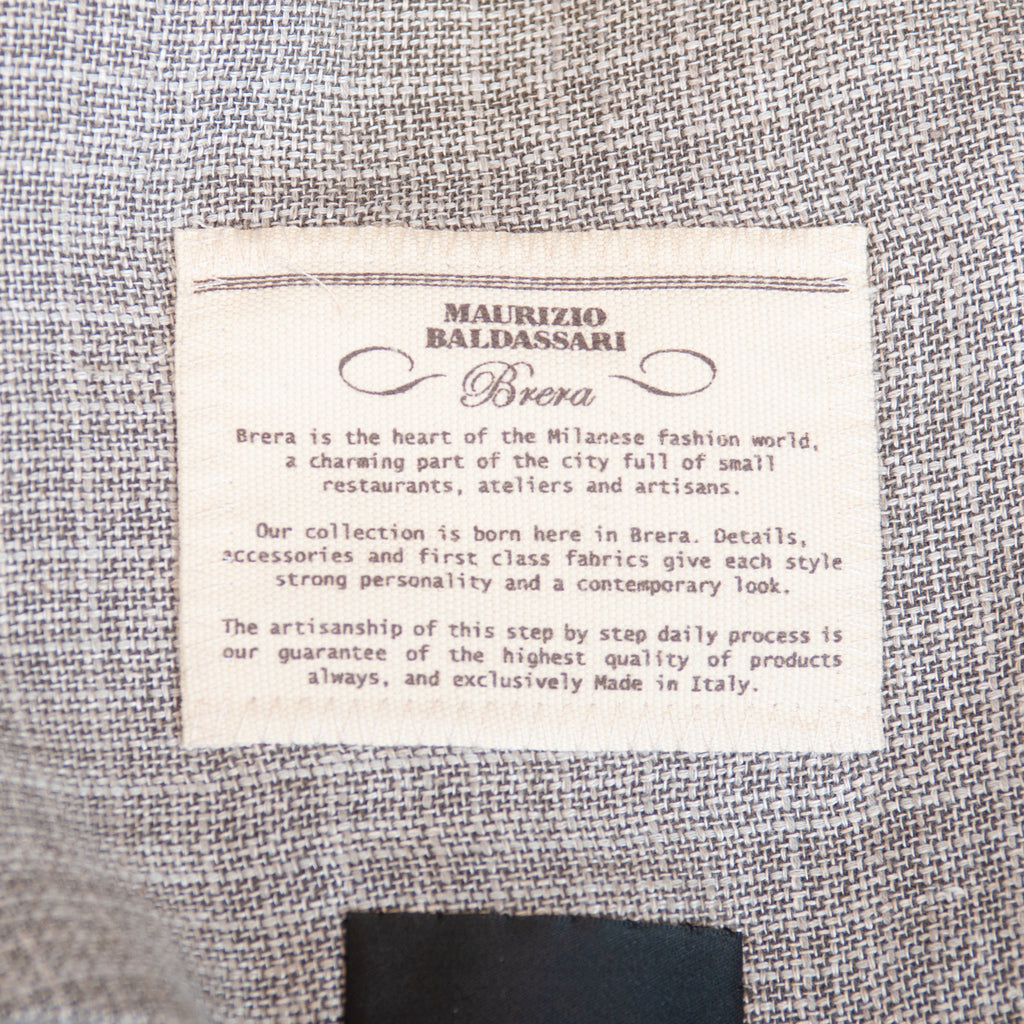 Maurizio Baldassari Brown Linen Blend Hopsack Blazer