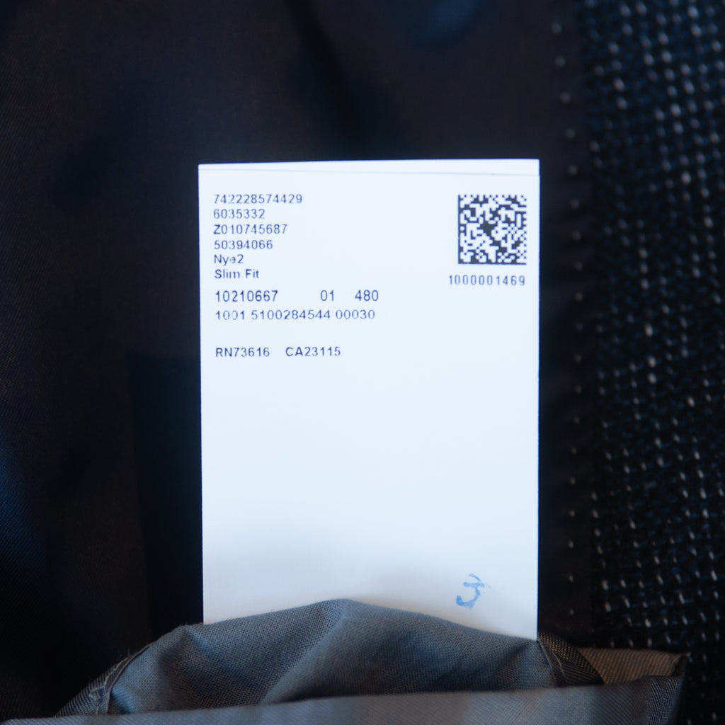 Hugo Boss Dark Blue Weave Slim Fit Nya2 Overcoat