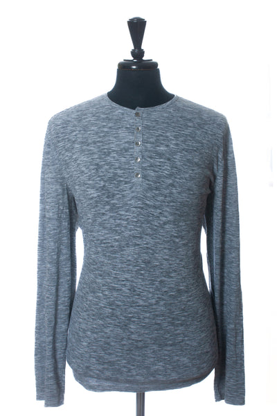 John Varvatos Heathered Grey Henley Shirt