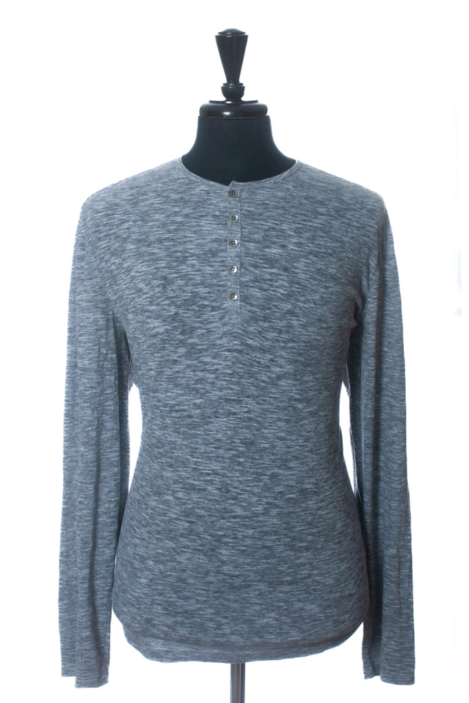 John Varvatos Heathered Grey Henley Shirt