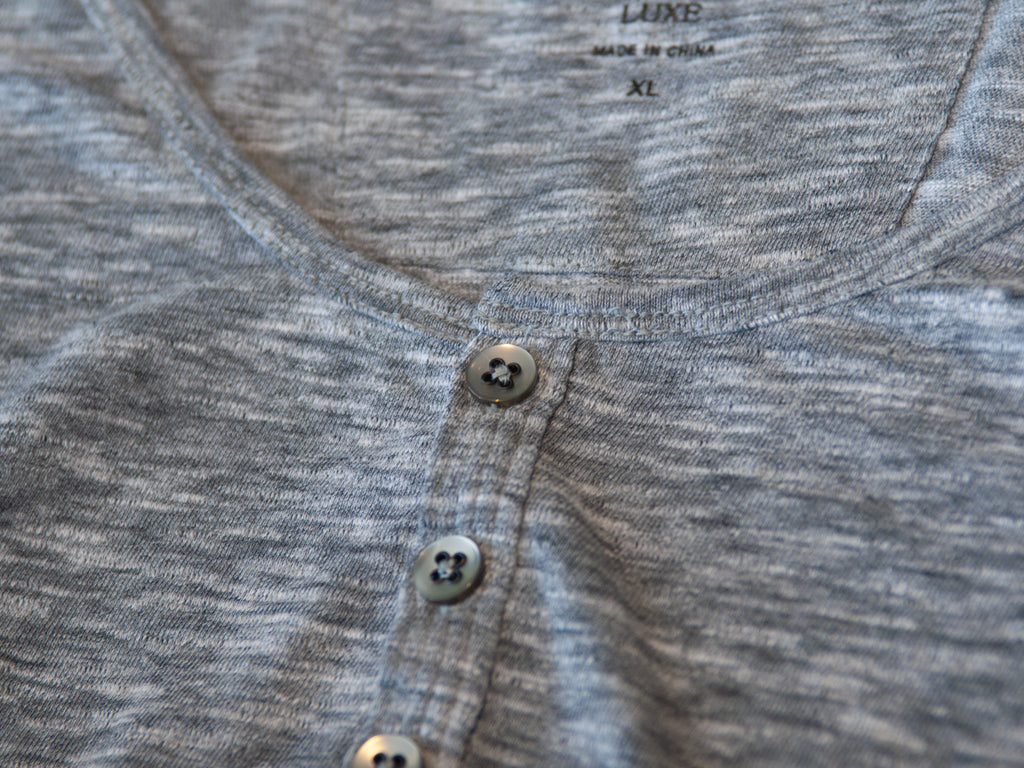 John Varvatos Heathered Grey Henley Shirt