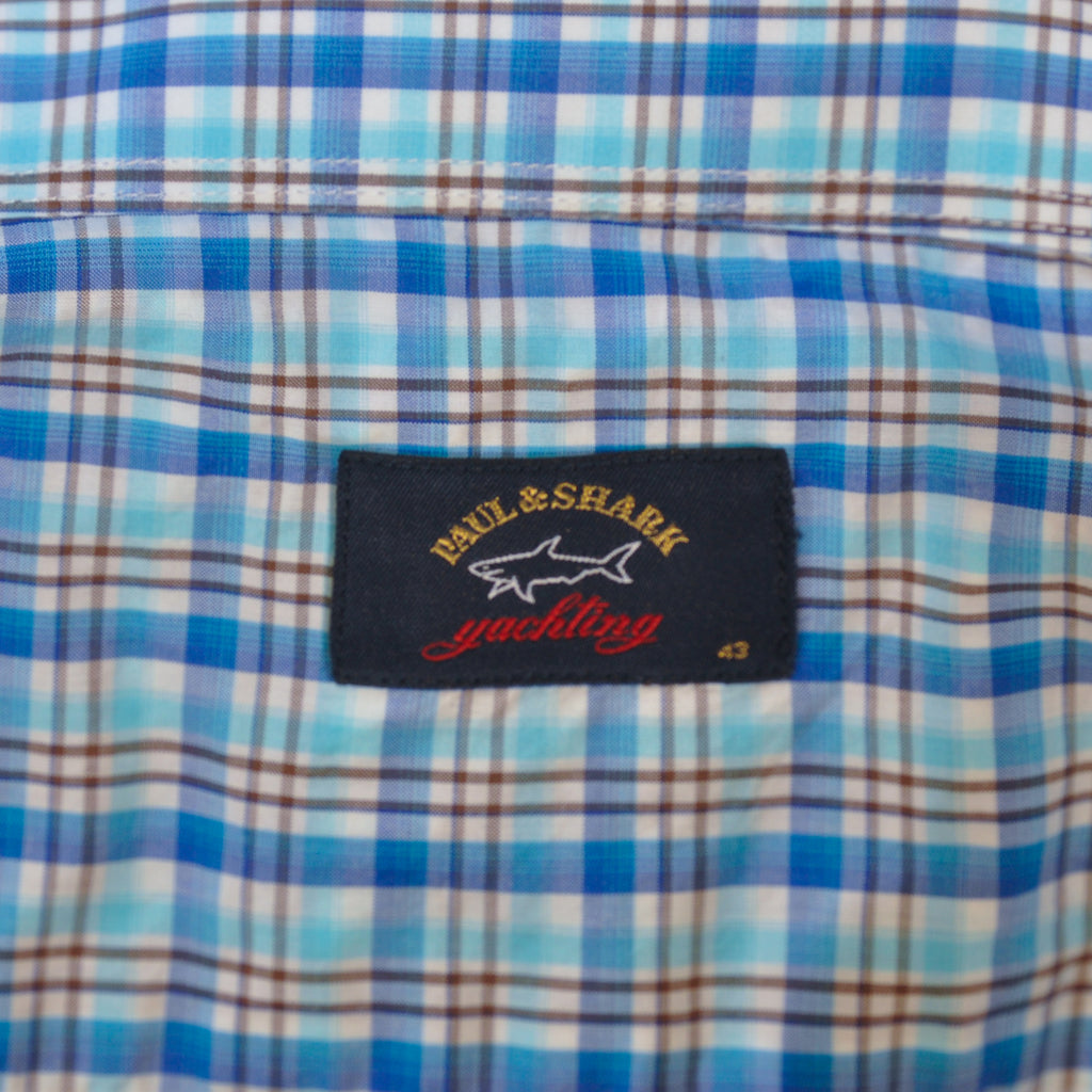 Paul & Shark Blue Check Short Sleeve Shirt