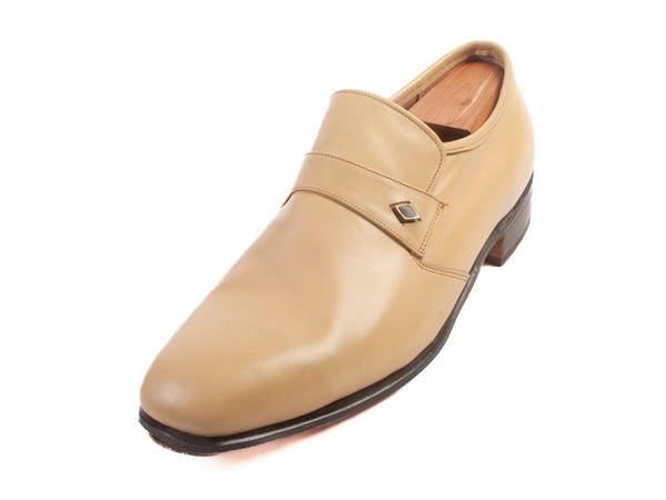 Dack’s Vintage Custom Grade Beige Calf Leather Slip-On Shoes