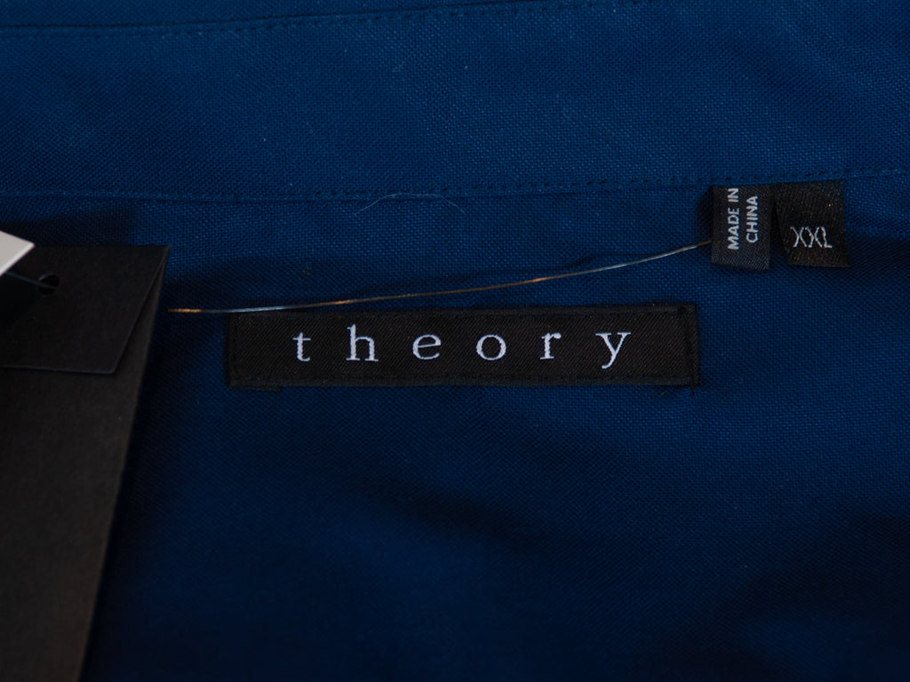 Theory NWT Navy Blue Surf Evident Lyle Dress Shirt