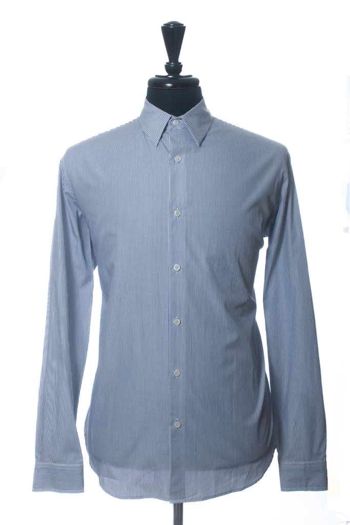 Theory NWT Navy Blue Striped Sylvain Attend Dress Shirt