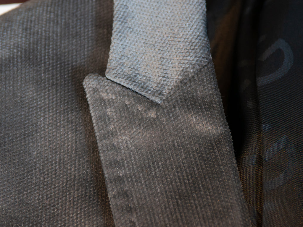 Dolce & Gabbana Grey Velvet Peak Lapel Blazer