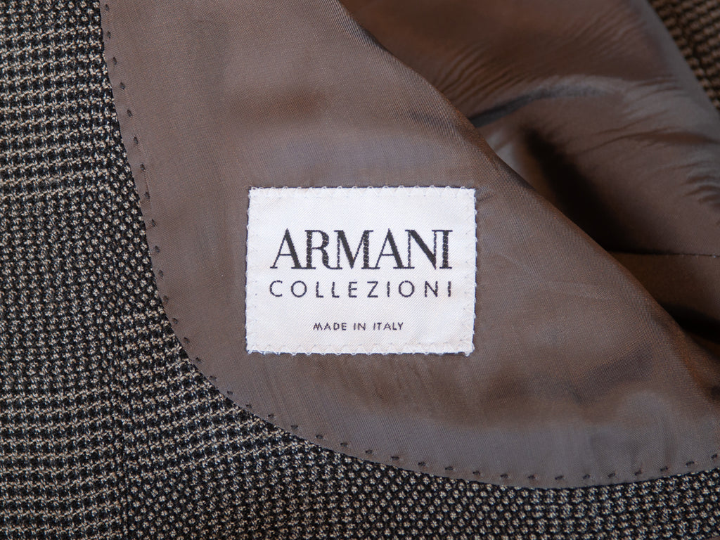 Armani Collezioni Grey Check Silk Blend Blazer