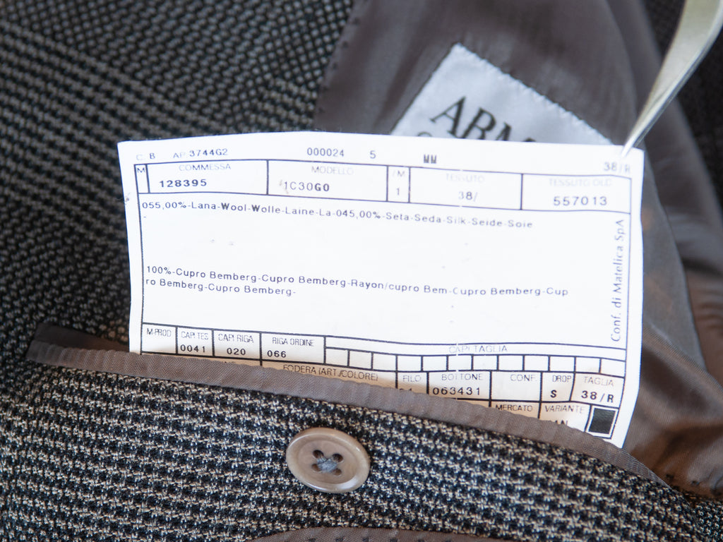 Armani Collezioni Grey Check Silk Blend Blazer