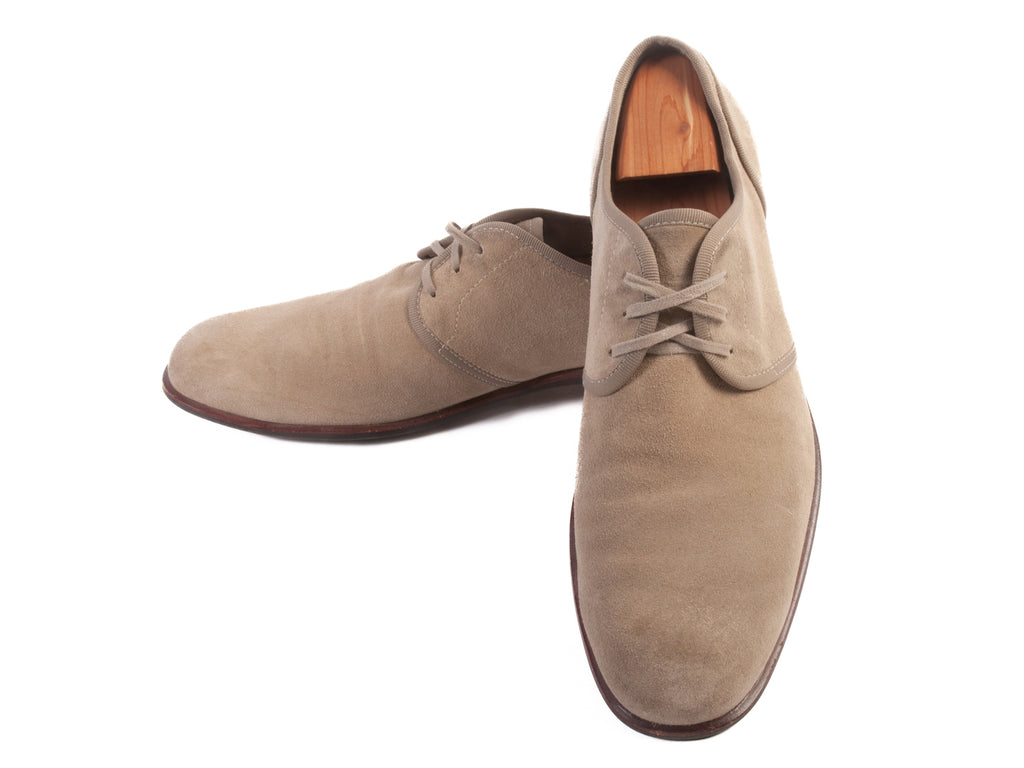 John Varvatos Sand Brown Suede Derby Shoes
