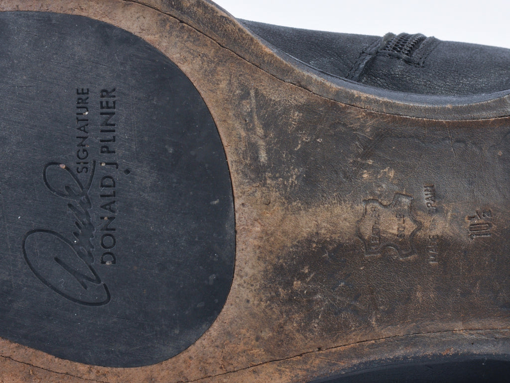 Donald Pliner Signature Black Side Zip Chelsea Boots