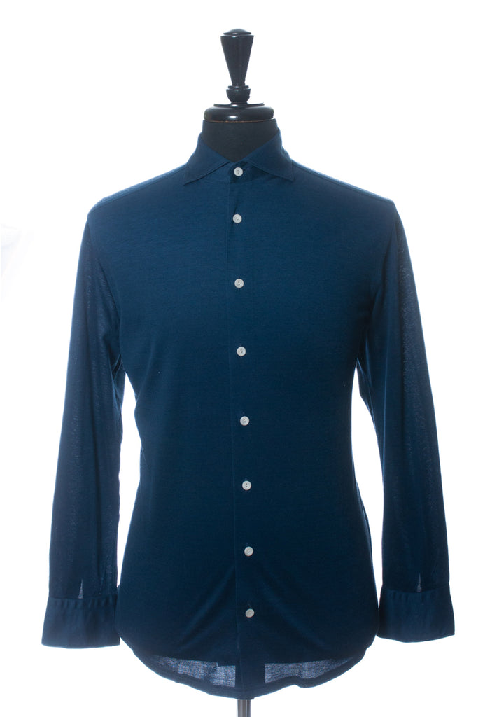 Eton Navy Blue Contemporary Fit Jersey Knit Shirt