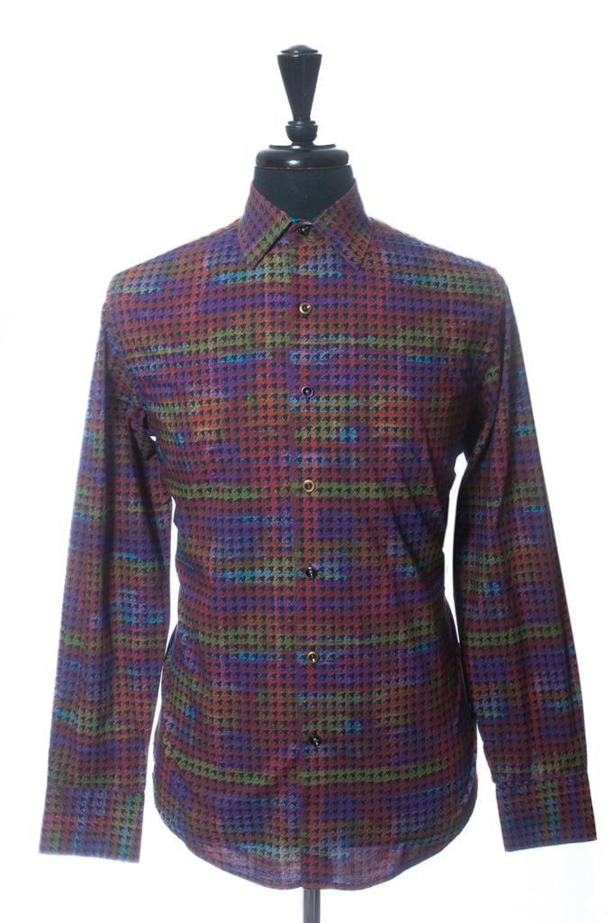 Robert Graham Multi Colored Houndstooth Shirt