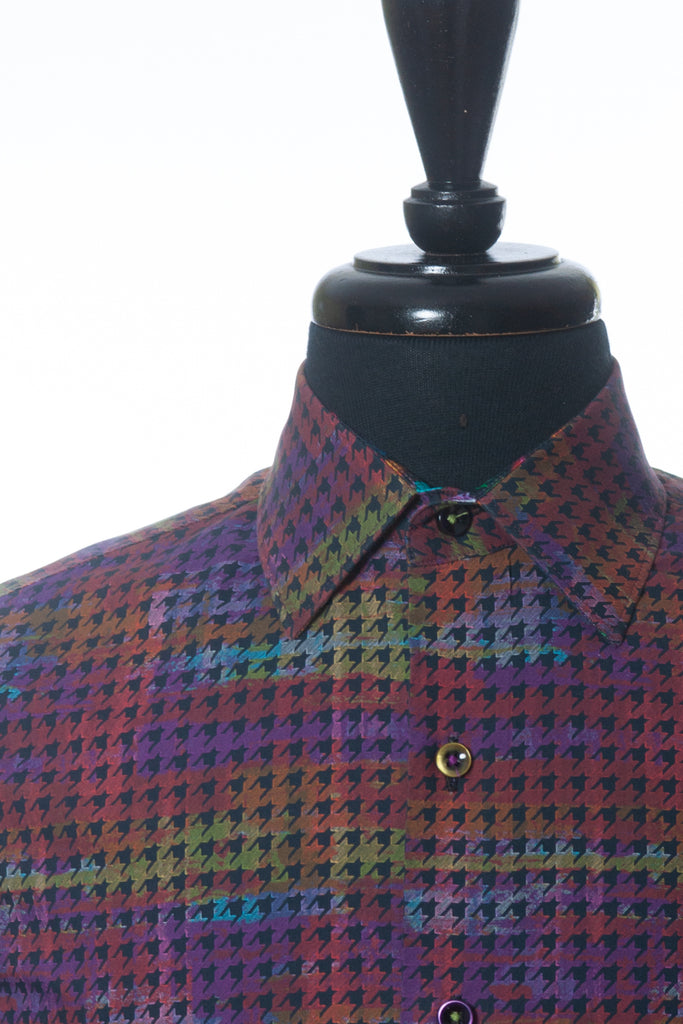 Robert Graham Multi Colored Houndstooth Shirt